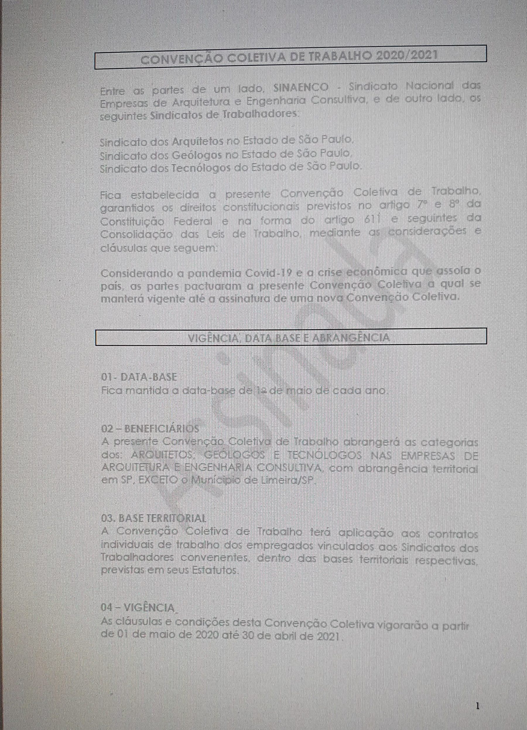 Nova Convenção Coletiva de Trabalho – CCT 20/21