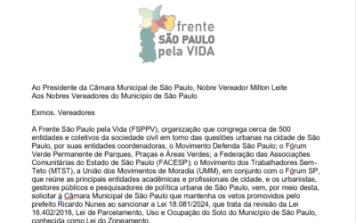 SASP divulga carta da Frente São Paulo Pela Vida