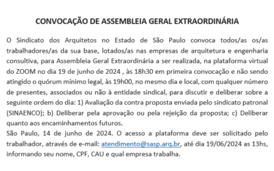 CONVOCAÇÃO DE ASSEMBLEIA GERAL EXTRAORDINÁRIA