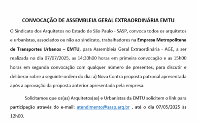 CONVOCAÇÃO DE ASSEMBLEIA GERAL EXTRAORDINÁRIA EMTU